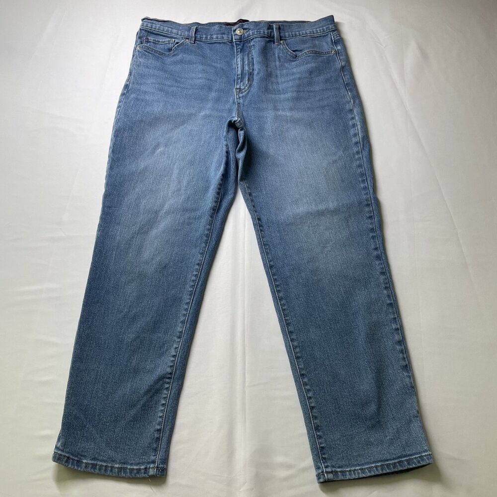 Gloria Vanderbilt Boyfriend Jeans Light Wash Straight Leg Women Size 14P-dmpv